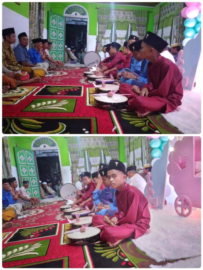 Grup Kompangan MTs Negeri 2 Batanghari  mengiringi Acara Tasyakuran dan Aqiqah