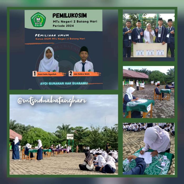 Gelar Pesta Demokrasi, Warga MTsN 2 Batanghari Antusias Memilih Ketua OSIM