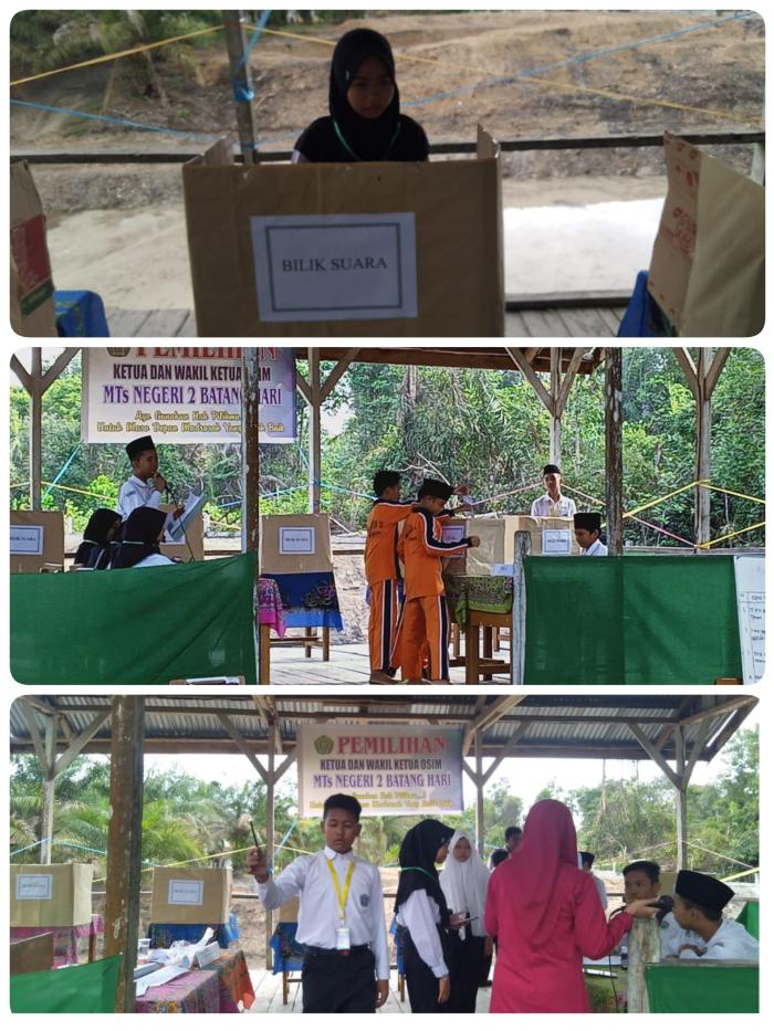 MTs NEGERI 2 BATANG HARI GUNAKAN HAK SUARANYA DALAM PEMILIHAN KETUA OSIS