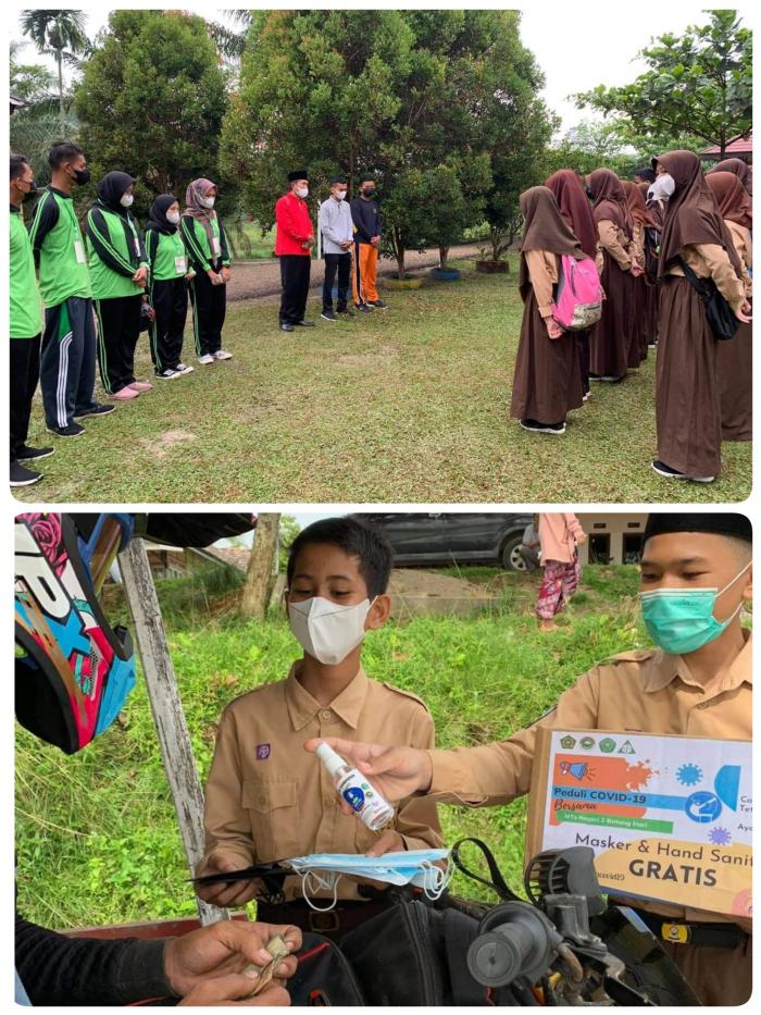 MTs Negeri 2 Batang Hari peduli Covid-19 Melalui Osim Membagikan 1000 Masker dan Hand Sanitaizer 