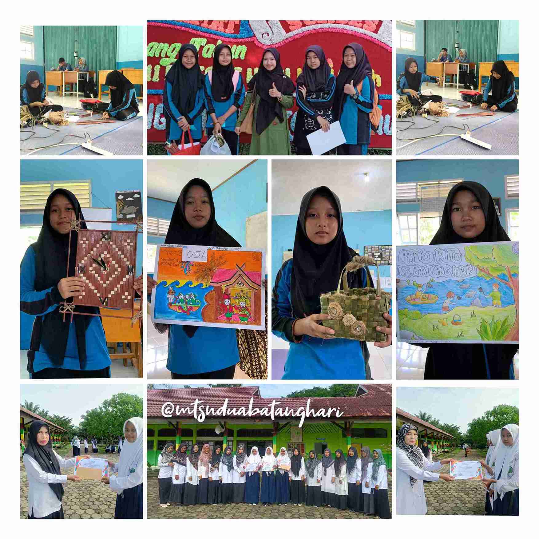 Raih Juara Lomba Seni Kriya dan Desain Poster, Siswa MTsN 2 Batanghari Terima Penghargaan