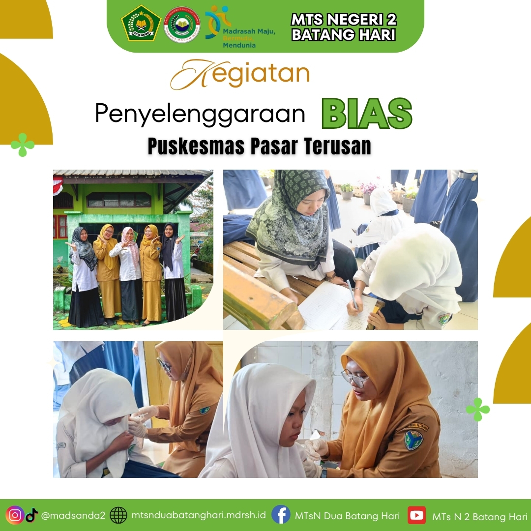 BIAS 2025, Siswi MTsN 2 Batang Hari Ikuti Vaksinasi HPV dari Tim Puskesmas Pasar Terusan