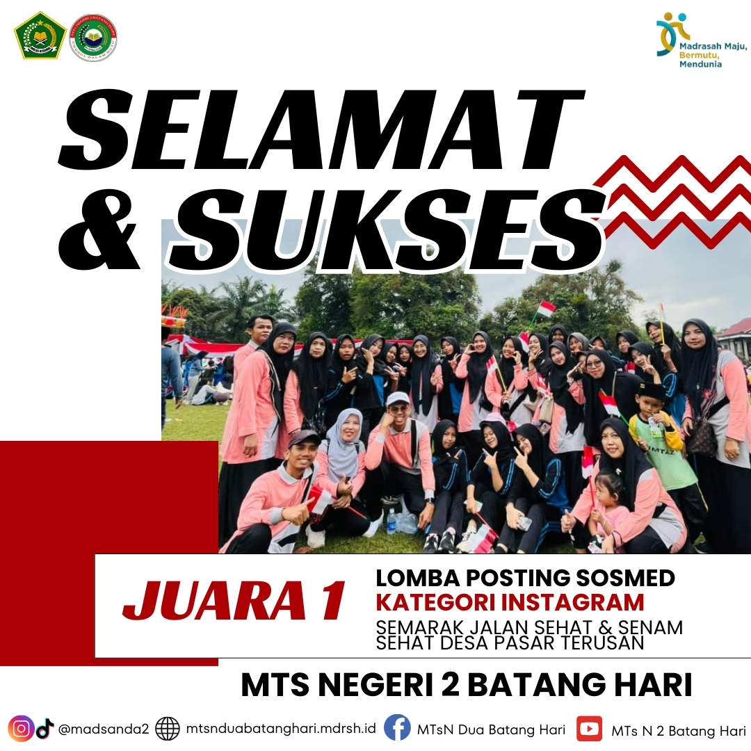 Madrasah Keren! MTsN 2 Batang Hari, Sabet Juara Instagram Semarak Jalan Sehat dan Senam Sehat Desa Pasar Terusan